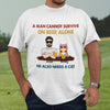 Cat Dad A Man Survive On Beer And Cat Lover Funny Personalized Shirt