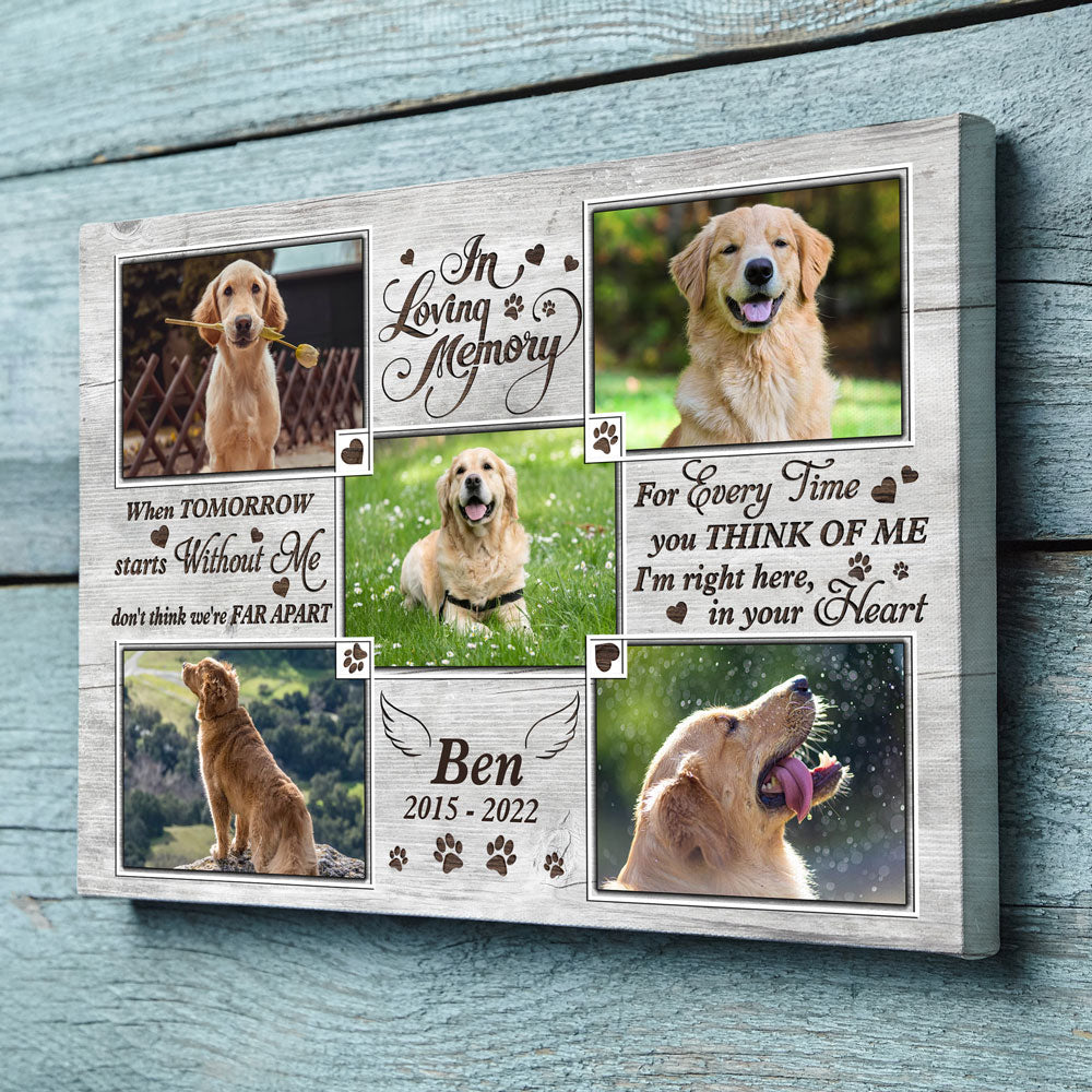 Cat Dog Memorial Pet Tomorrow Starts Without Me Personalized Canvas