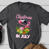 Christmas In July Flamingo Mid of Year Summer Vacation Funny Shirt