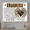 Couple 1 Year Wedding Anniversary Forever To Go Personalized Canvas