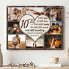 Couple 10th Wedding Anniversary Collage Heart Personalized Canvas