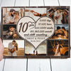 Couple 10th Wedding Anniversary Collage Heart Personalized Canvas