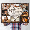 Couple 10th Wedding Anniversary Collage Heart Personalized Canvas