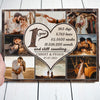 Couple 1st Wedding Anniversary Collage Heart Personalized Canvas