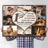 Couple 1st Wedding Anniversary Collage Heart Personalized Canvas