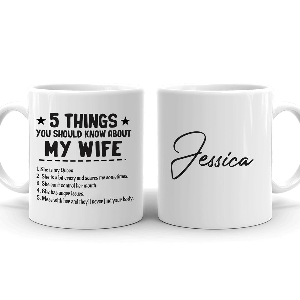 Couple 5 Things About Wife Funny Personalized Mug