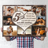 Couple 5th Wedding Anniversary Collage Heart Personalized Canvas