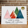 Couple Anniversary Adventure Together Map Mountain Personalized Canvas