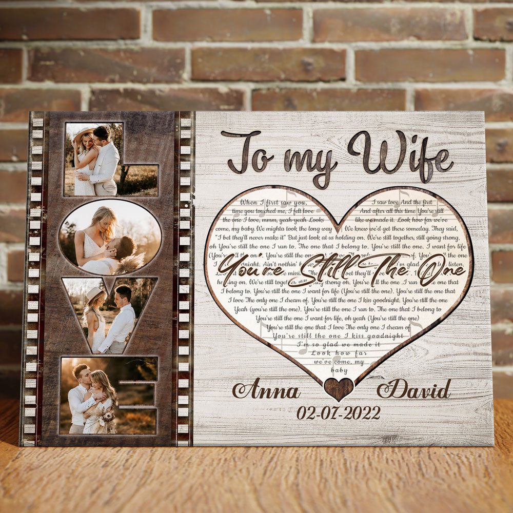 To My Wife Anniversary Love Film Roll Song Lyrics Personalized Canvas