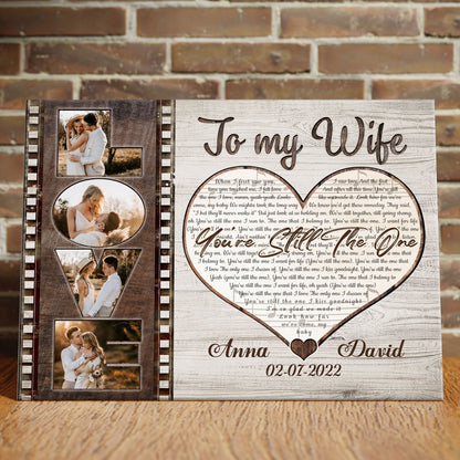 To My Wife Anniversary Love Film Roll Song Lyrics Personalized Canvas