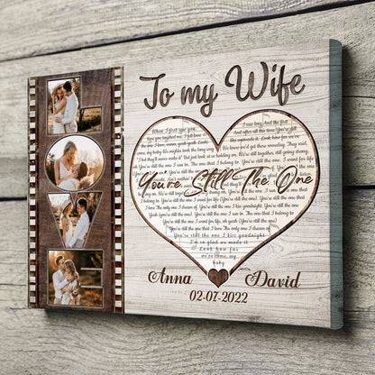 To My Wife Anniversary Love Film Roll Song Lyrics Personalized Canvas