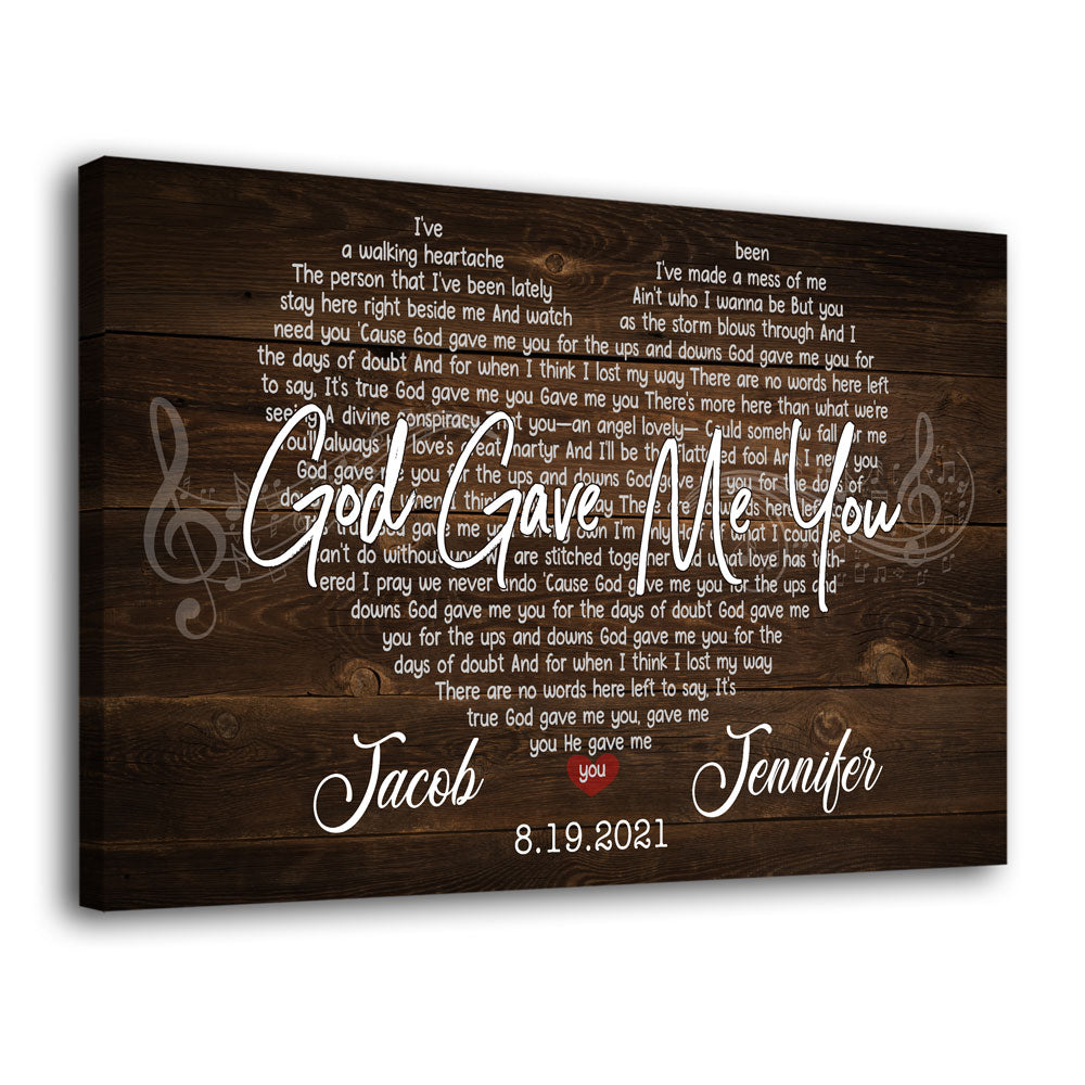 Couple Anniversary Photo Personalized Song Lyrics On Canvas