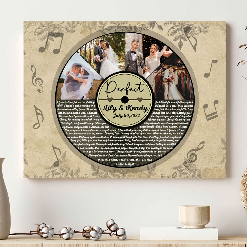 Couple Anniversary Wedding Song Lyrics His And Her Personalized Canvas