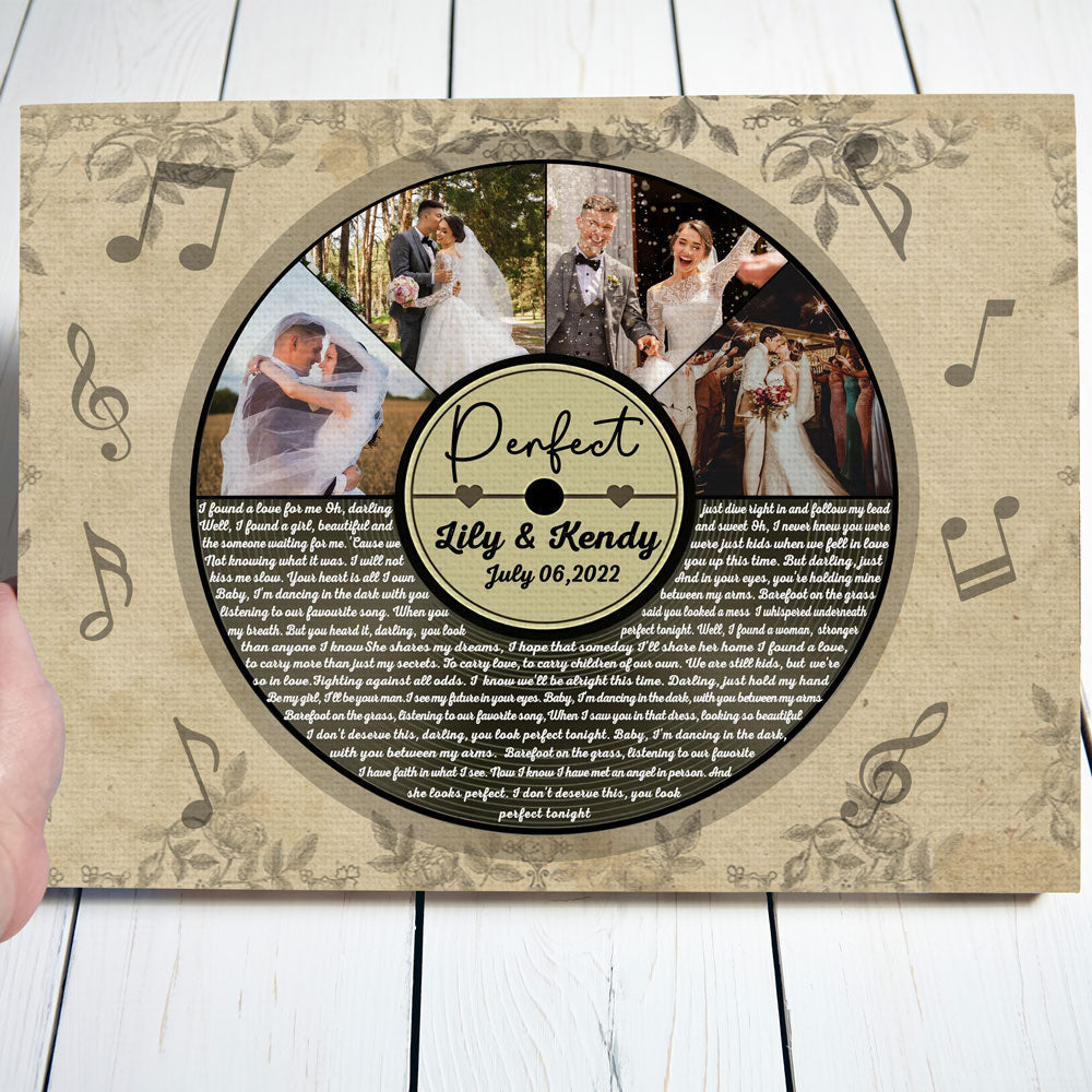 Couple Anniversary Wedding Song Lyrics His And Her Personalized Canvas