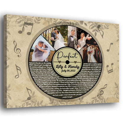 Couple Anniversary Wedding Song Lyrics His And Her Personalized Canvas