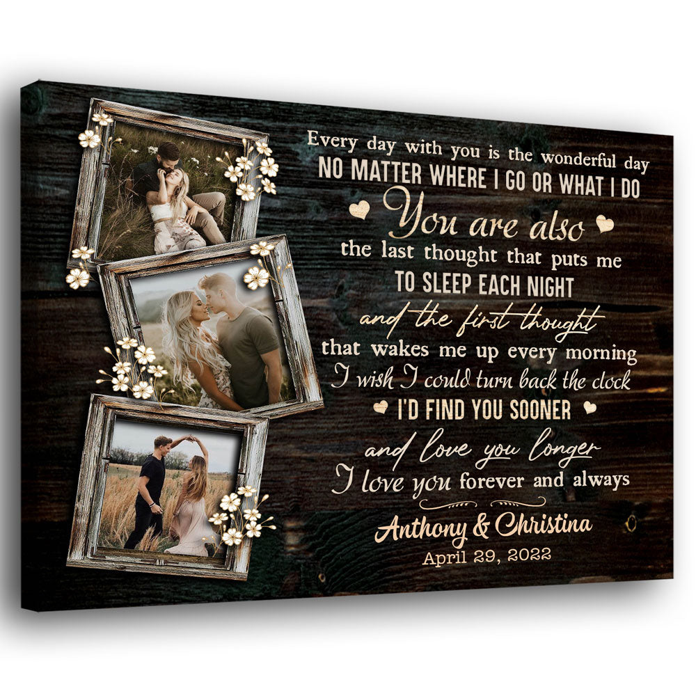 Couple First And Last Thought Anniversary Personalized Canvas