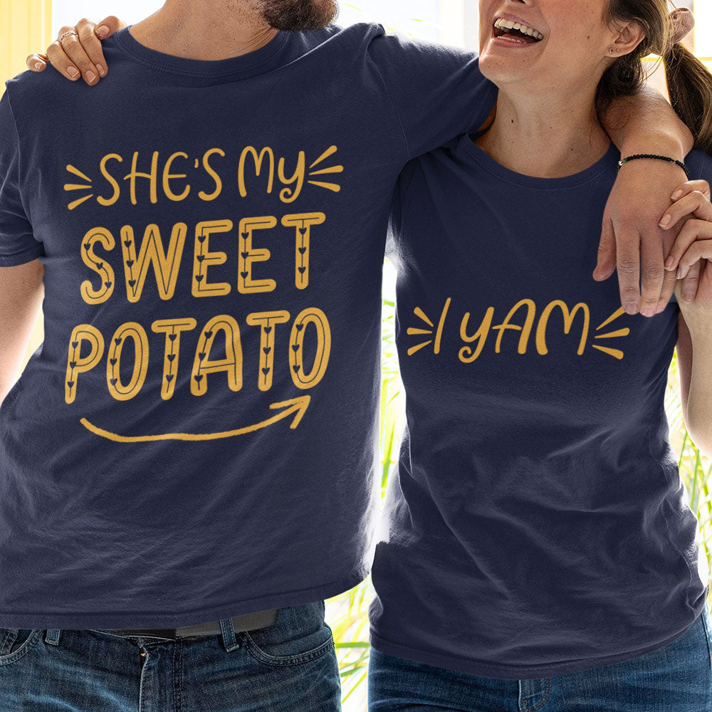 Couple gifts  Matching couple shirts she's my sweet potato i yam her and his tshirt