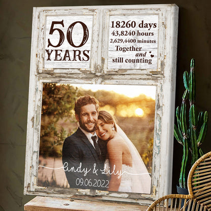 Couple Husband Wife 50th Wedding Anniversary Personalized Canvas