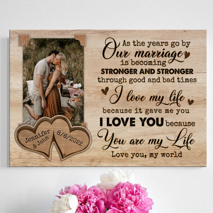 Couple Husband Wife My Life Anniversary Personalized Canvas
