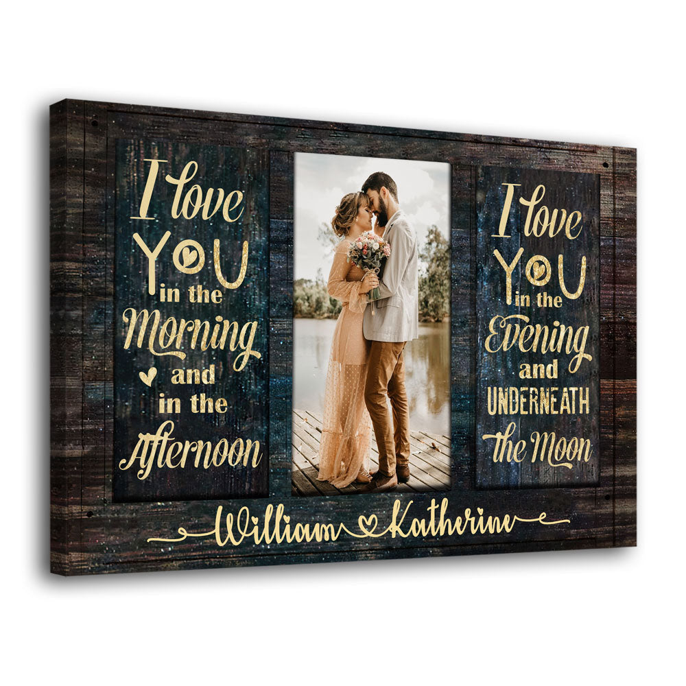 Couple Husband Wife Wedding Anniversary I Love You Personalized Canvas