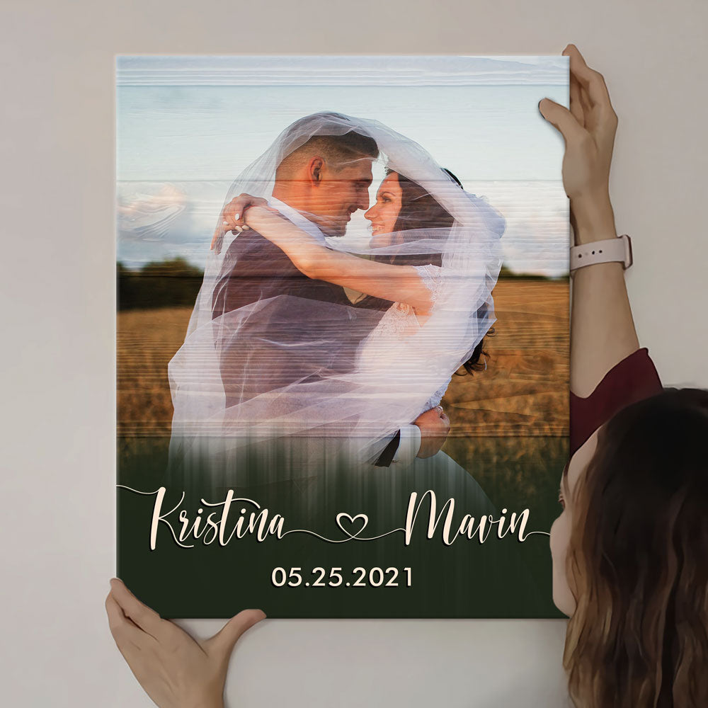62838-Personalized Picture Anniversary Canvas Couple Wall Art Home Decor Gift For Him For Her H0