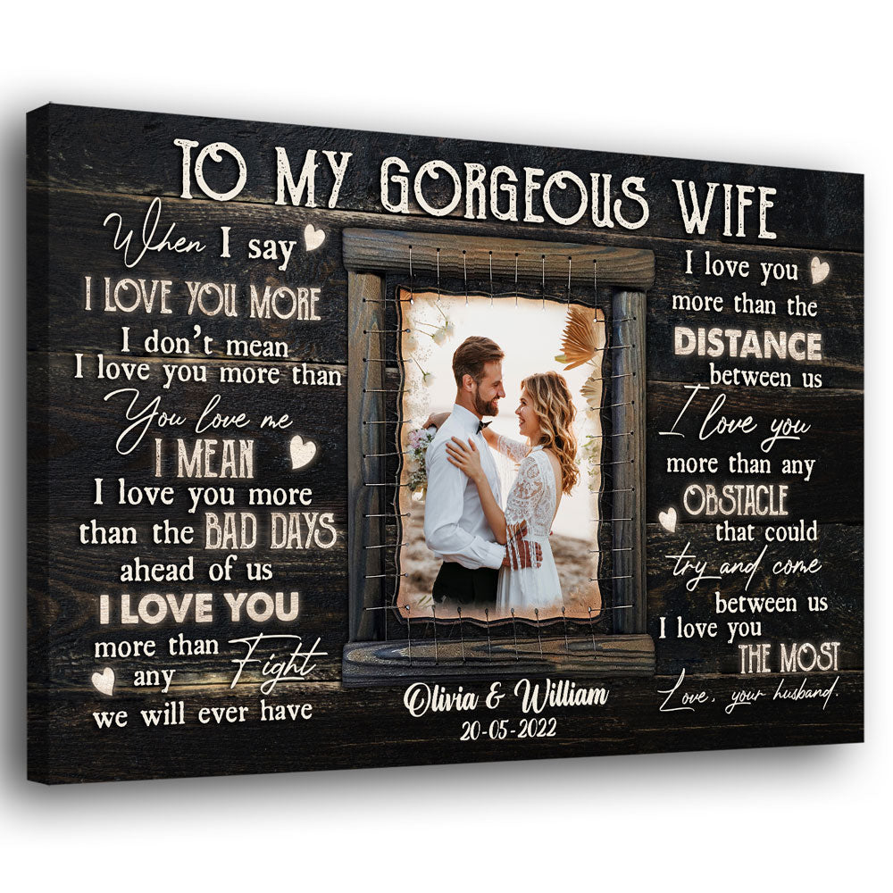 Couple My Gorgeous Wife Wedding Anniversary Personalized Canvas