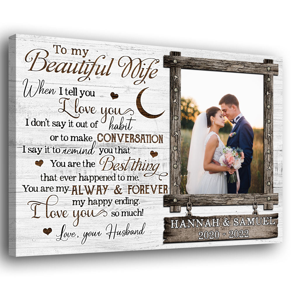 Couple My Wife Happy Ending Wedding Anniversary Personalized Canvas - Vista  Stars - Personalized gifts for the loved ones