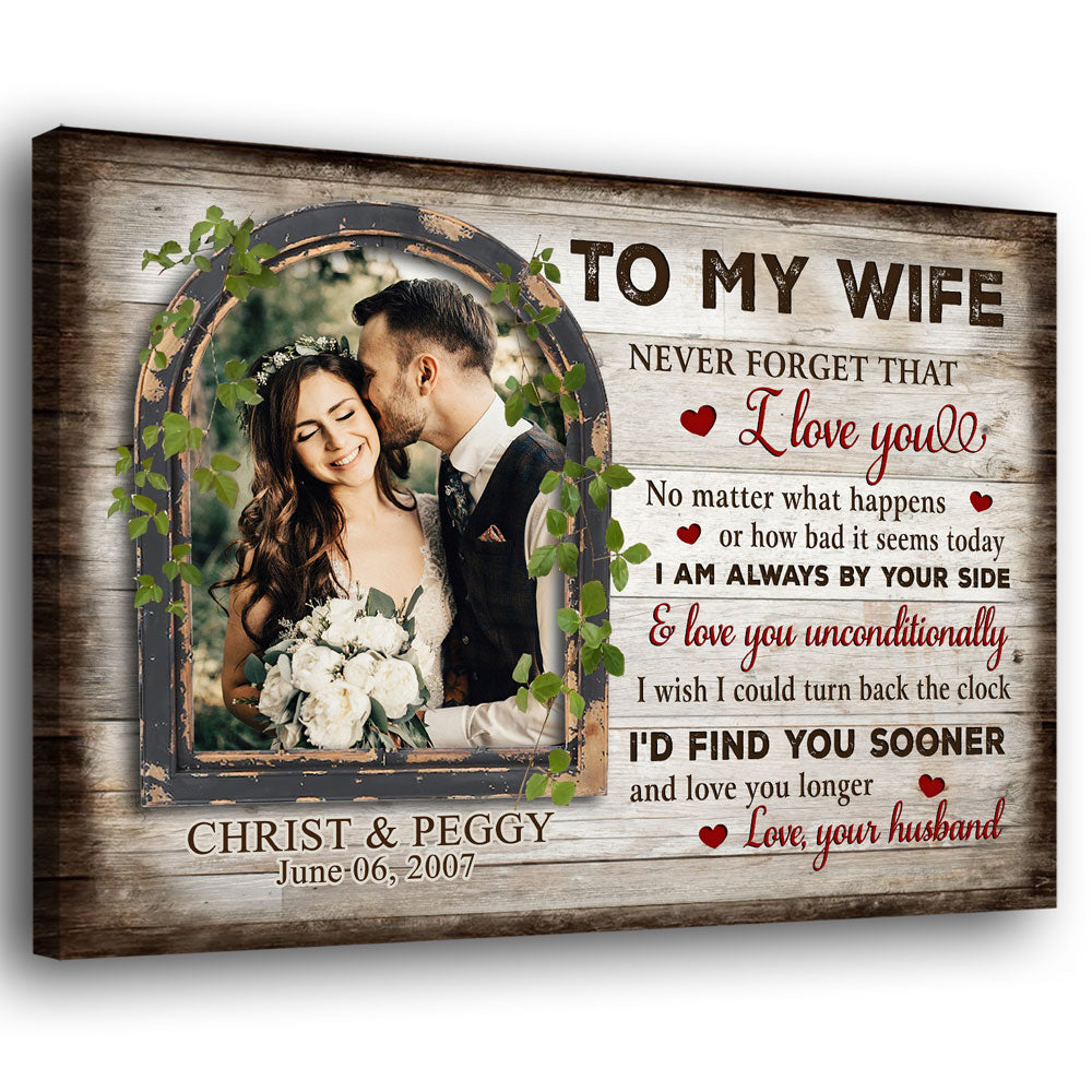 Couple My Wife Love Longer Wedding Anniversary Personalized Canvas