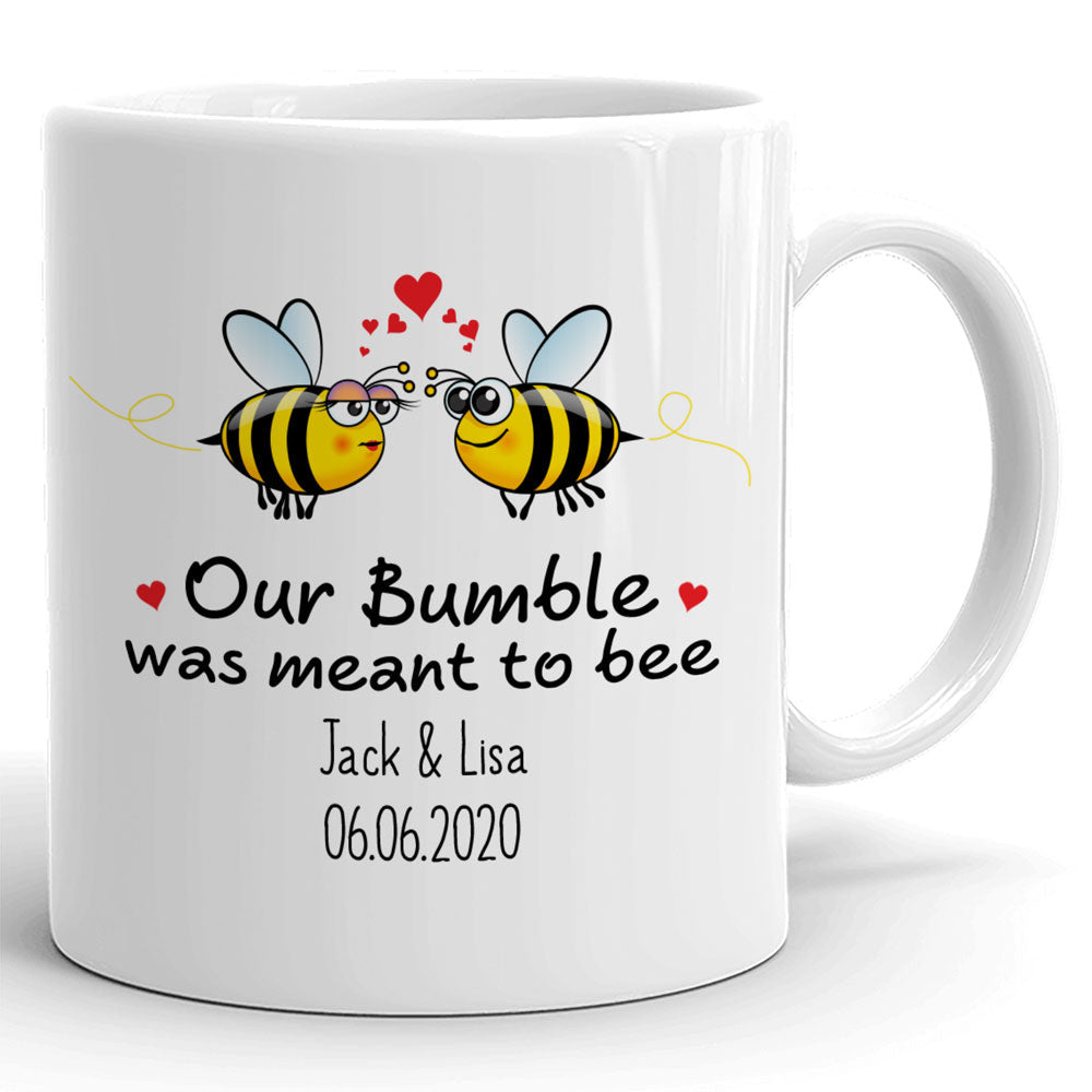 Couple Online Dating Bumble Bee Funny Anniversary Personalized Mug