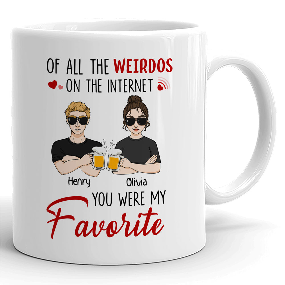 Couple Online Internet Relationship Weirdos Funny Personalized Mug - Family Panda