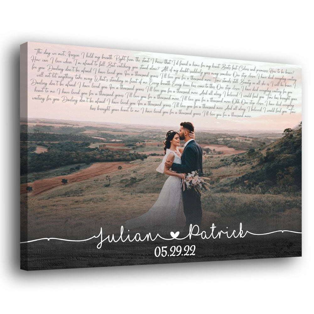 Couple Wedding Anniversary Song Lyrics With Photo Personalized Canvas