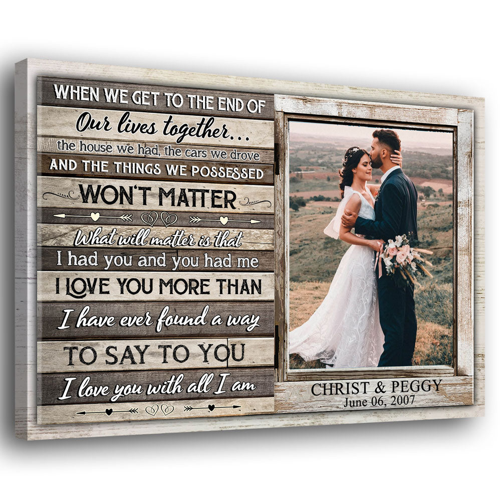 Couple Wife Husband End Life Anniversary Personalized Canvas