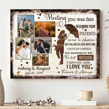 Couple Wife Husband Falling In Love Anniversary Personalized Canvas