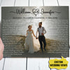 Custom Wedding Vows Anniversary Wife Husband Personalized Photo Canvas