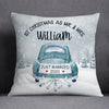 Personalized Gift For Couple First Christmas As Mr &amp; Mrs Just Married Christmas Pillow