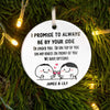 Personalized Couple Name Gift For Her For Him Cute Funny Christmas Circle Ornament