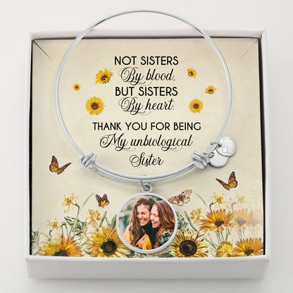 Personalized Gift For Unbiological Sister Best Friend Bracelet Bangle