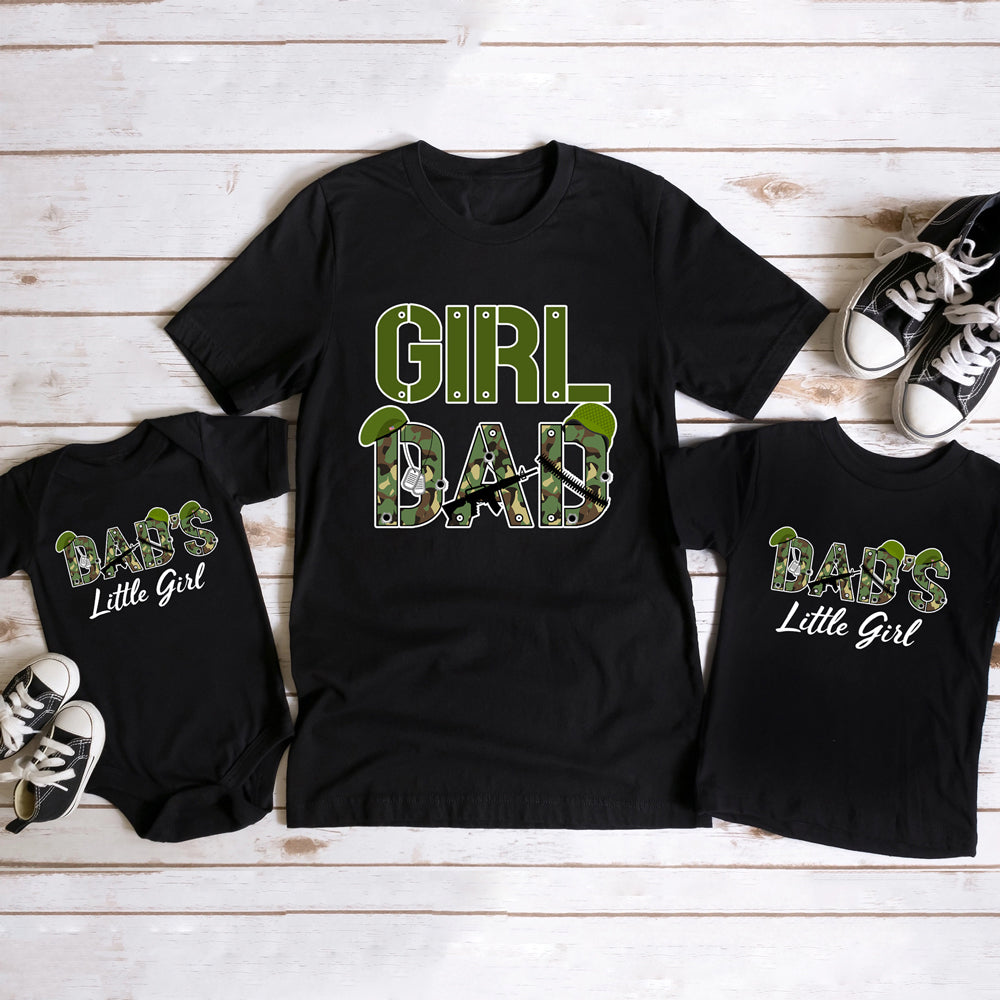 Dad & Daughter Girl Dad Army Military Dad's Little Girl Matching Shirt -  Vista Stars - Personalized gifts for the loved ones