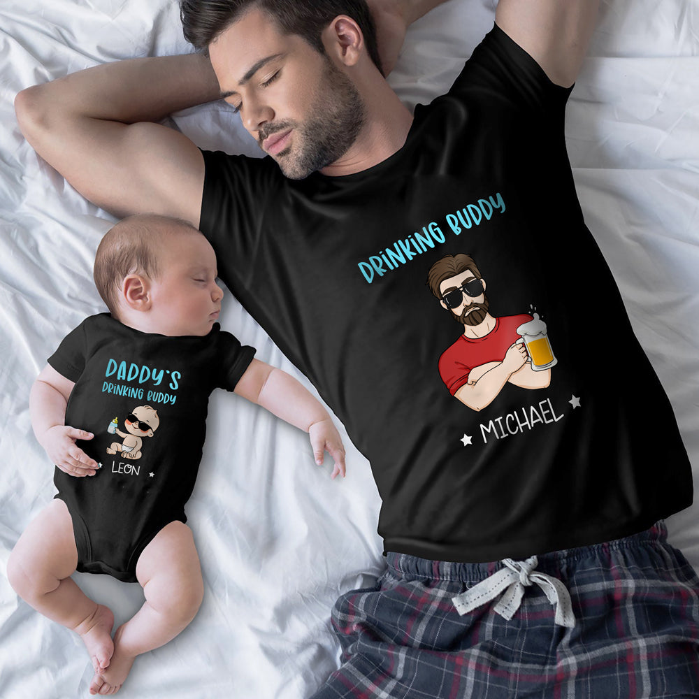 Dad Son Funny Beer Drinking Buddy Father Son Personalized Shirt