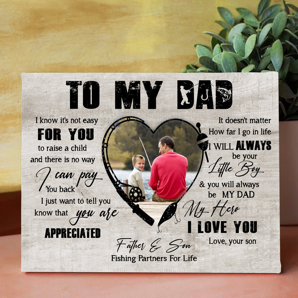 Fishing Gift For Dad From Son You're Appreciated Canvas Wall Art