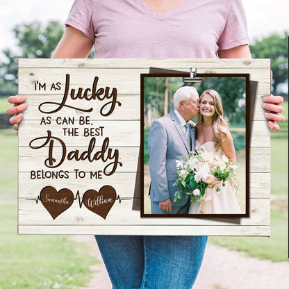 Dad Daughter Son Father Best Belongs Meaningful Personalized Canvas