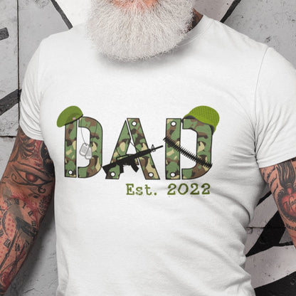 Dad Est Army Military Dad Personalized Shirt