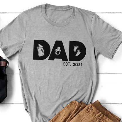 Dad Est New Dad First Time Dad Personalized Shirt Sweatshirt