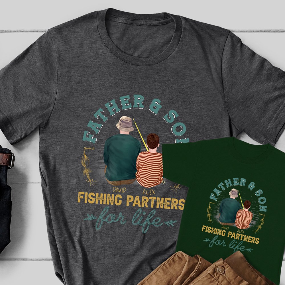 Dad Father Son Fishing Partner Funny Personalized Shirt
