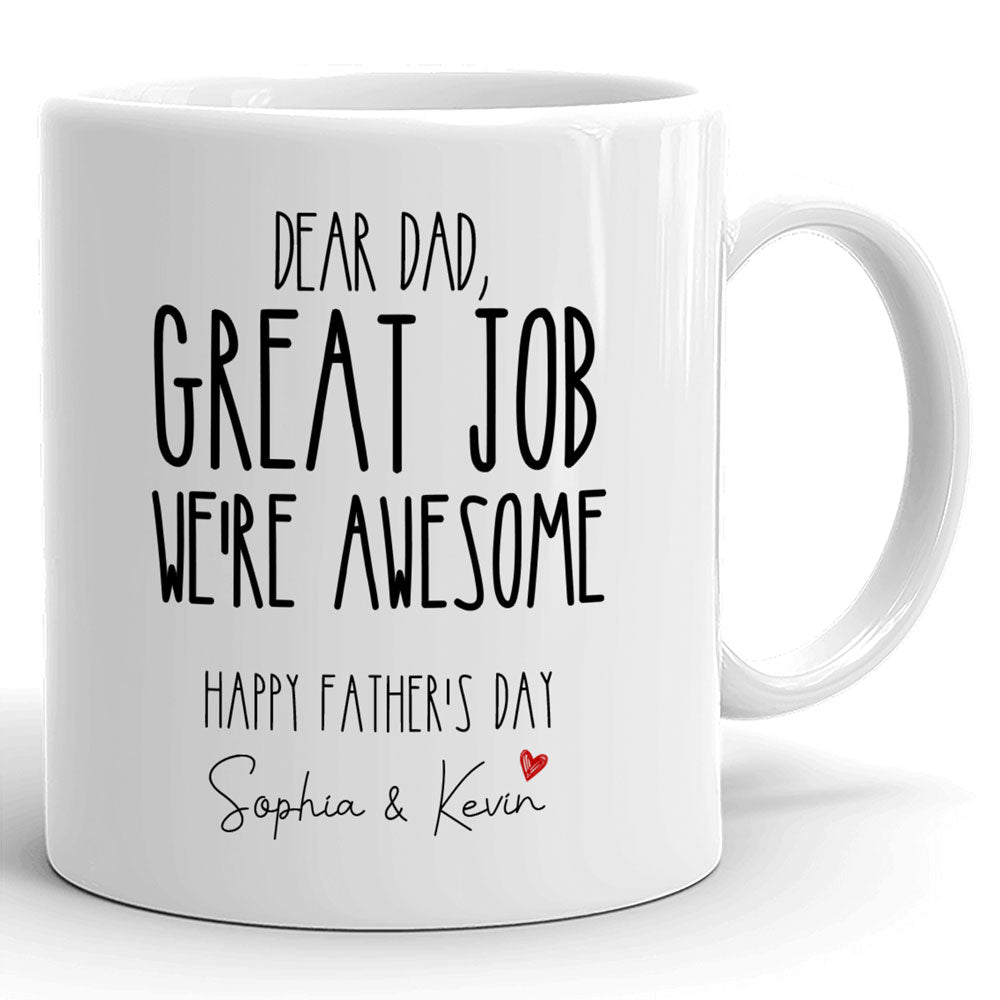 Dad And Daughter Dadasaurus Funny Personalized Mug - Vista Stars