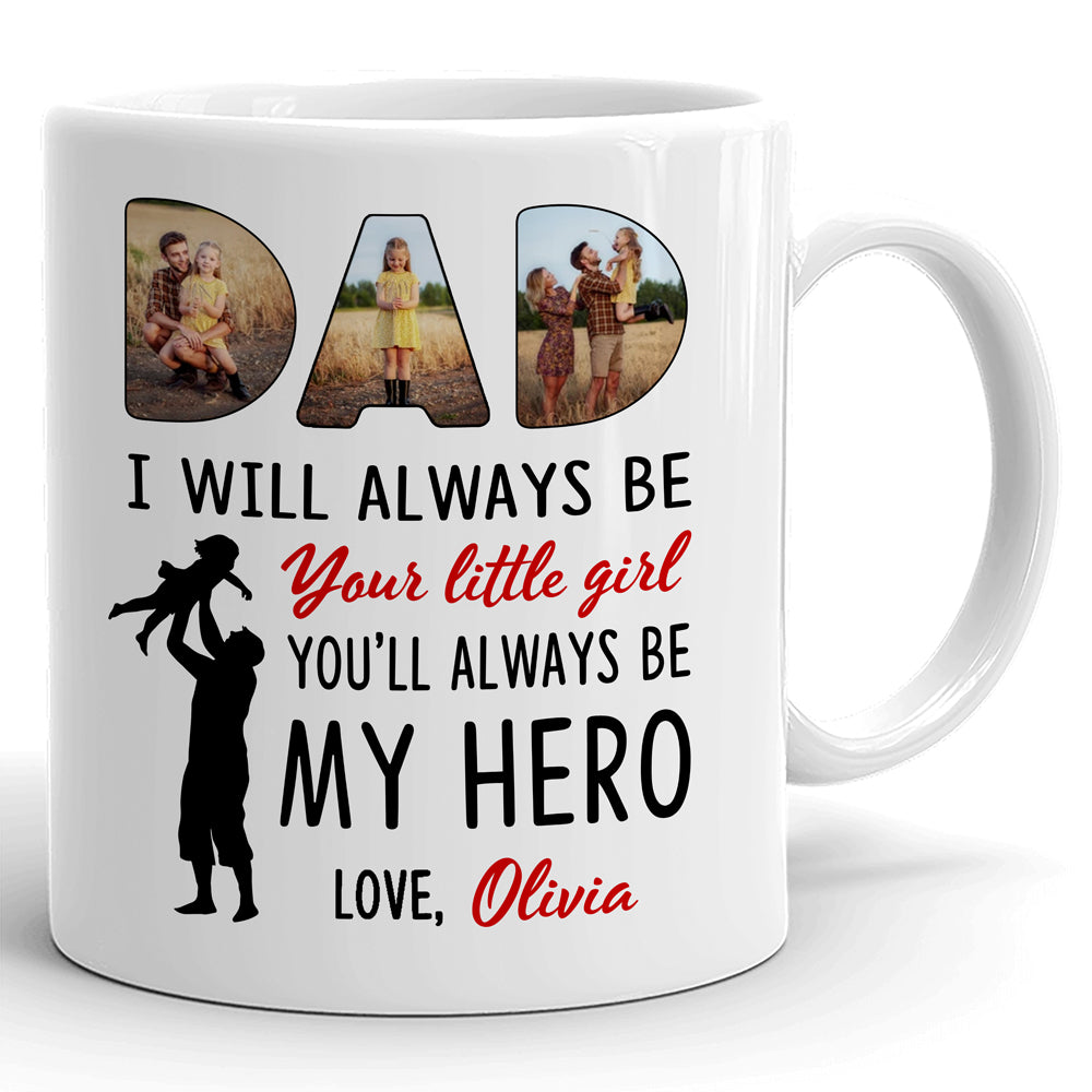 Dad Little Girl And Hero From Daughter Meaningful Personalized Mug