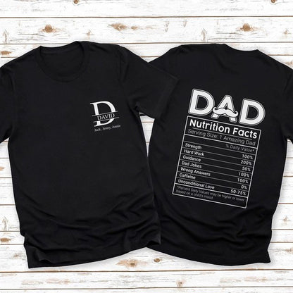 Dad Nutrition Funny Twosided Personalized Shirt