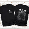 Dad Nutrition Funny Twosided Personalized Shirt