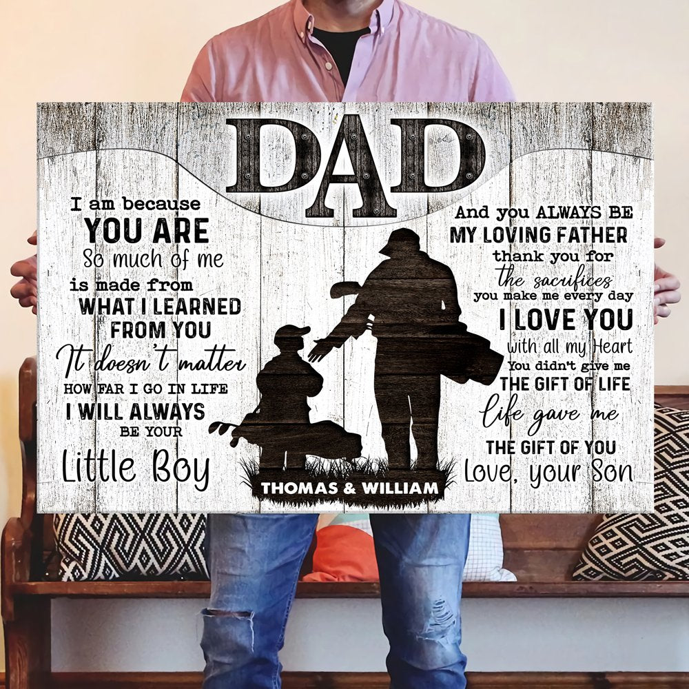 Dad Son Father Golf Thank You Meaningful Personalized Canvas