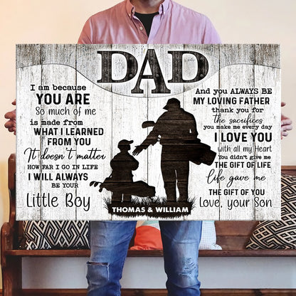Dad Son Father Golf Thank You Meaningful Personalized Canvas